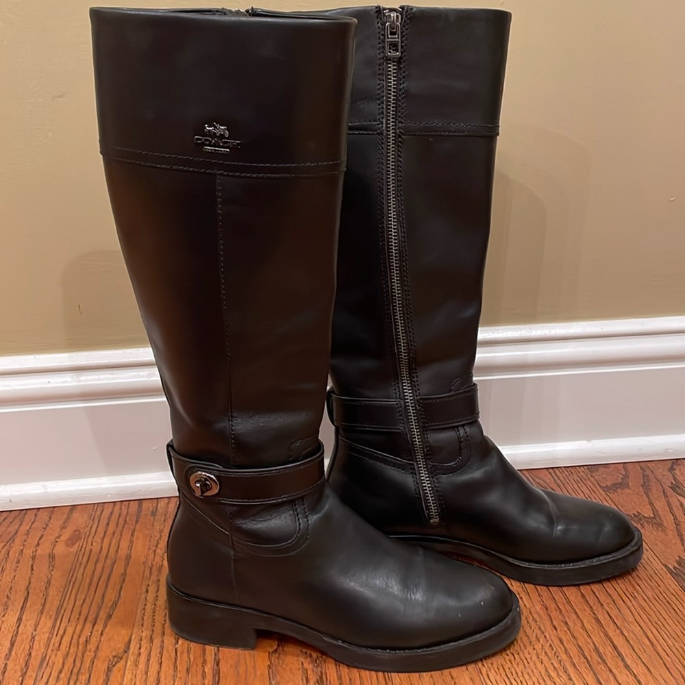 Coach Leather Boots in black.  Size 5.  Great condition.